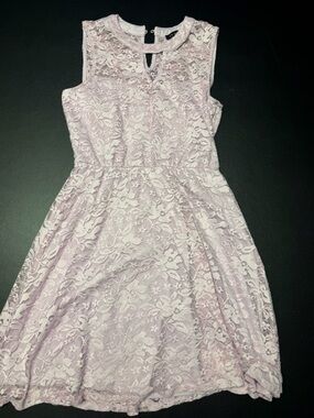 As U Wish Lace Fit-and-Flare Dress in Light Lavender Pink